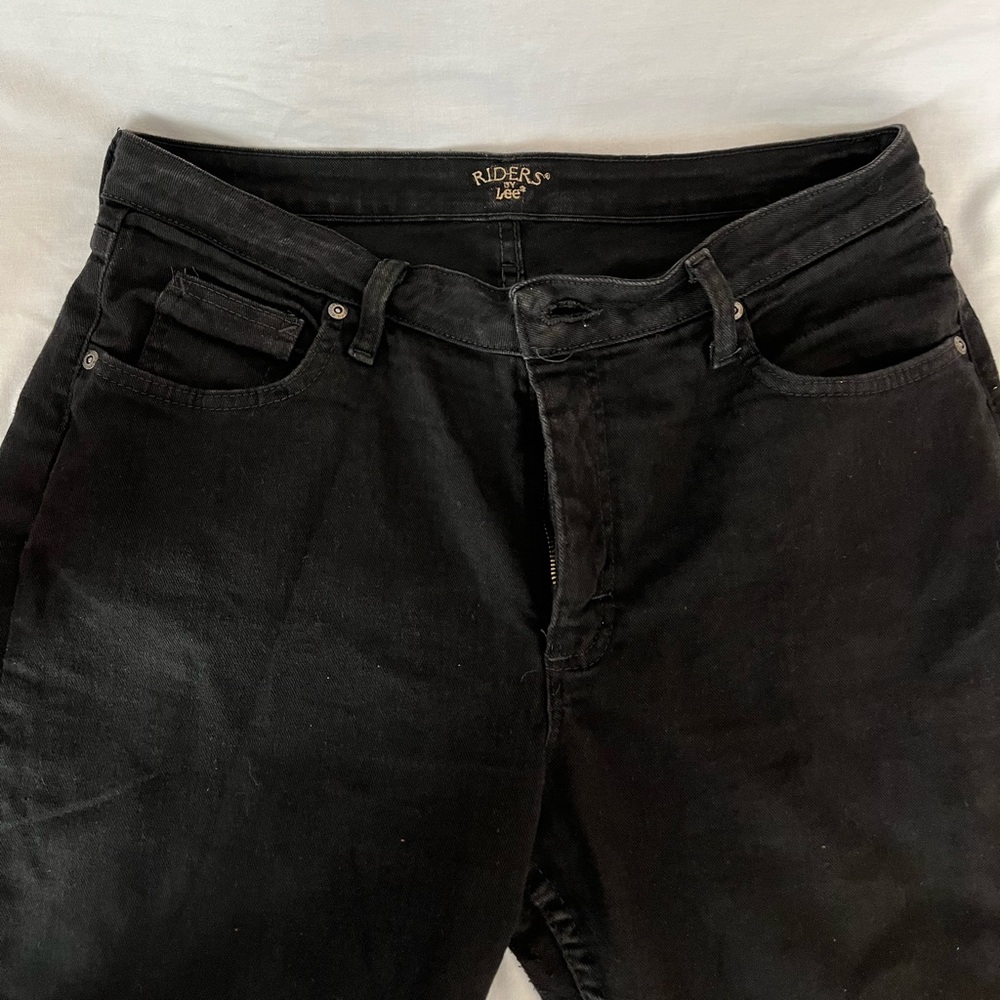 Womens Lee Riders, black straight leg jeans, sz 12P
